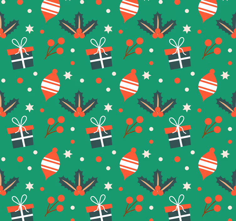 Jul godis mönster vardagsrum tapet - Tenstickers