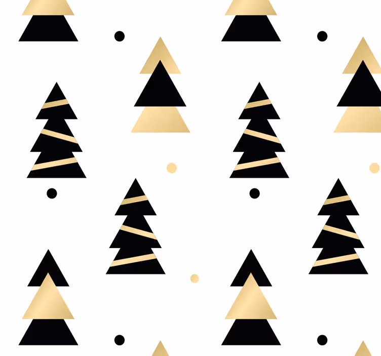 Julens eleganta trädmönster tapeter - Tenstickers
