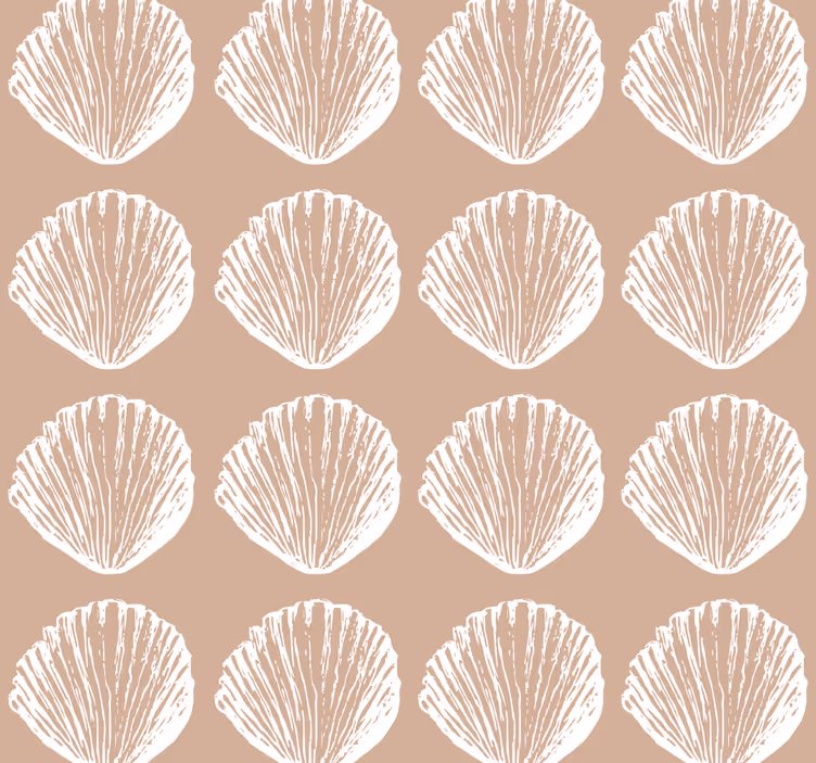 Retro snäckskal mönster beige skal tapet - Tenstickers