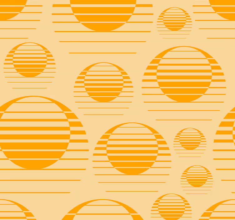 Retro sun draw geometrisk form tapet - Tenstickers