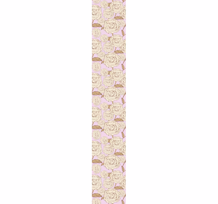Retro rosa rosor blommatapet - Tenstickers