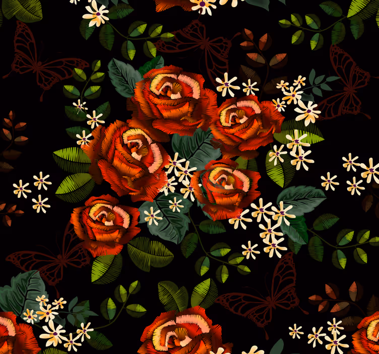 Blommig elegans Tapet blommor - Tenstickers