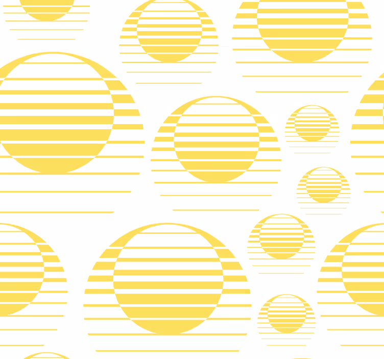 Retro solen rita gula cirklar tapet - Tenstickers