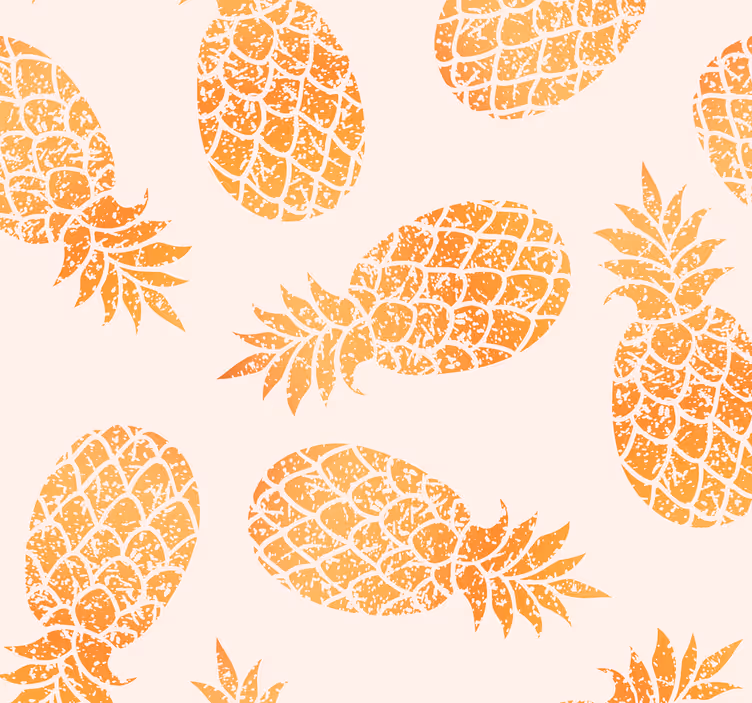 Vintage tapet gyllene ananas tapet - Tenstickers