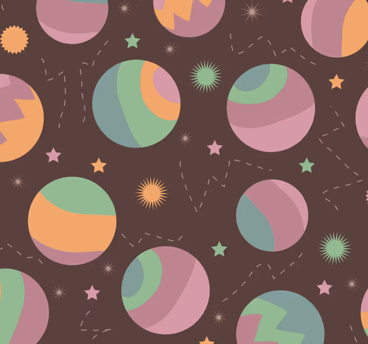 Kosmiskt polkamönster barn tapet - Tenstickers