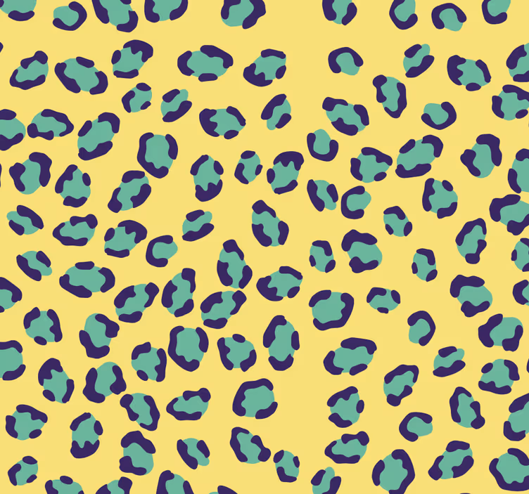 Gul bakgrund med tapeter för leopardtryck - Tenstickers