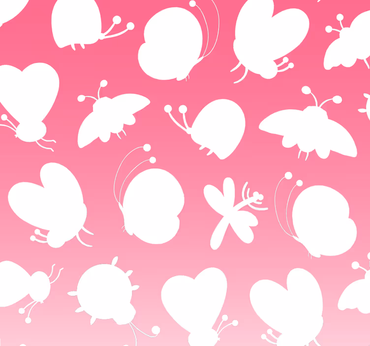 Fjärilar med rosa nedbrytning tapet - Tenstickers