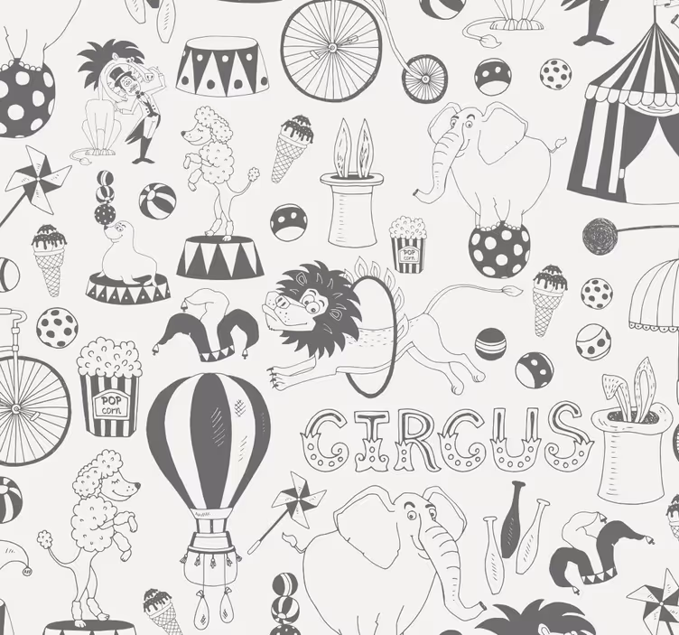 Cirkus nordisk färg barn tapet - Tenstickers