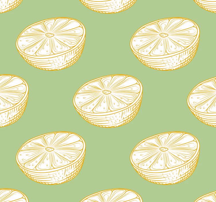 Handritad gul citron tapet - Tenstickers