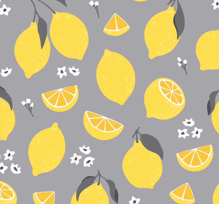 Tropisk citron citrus tapet - Tenstickers