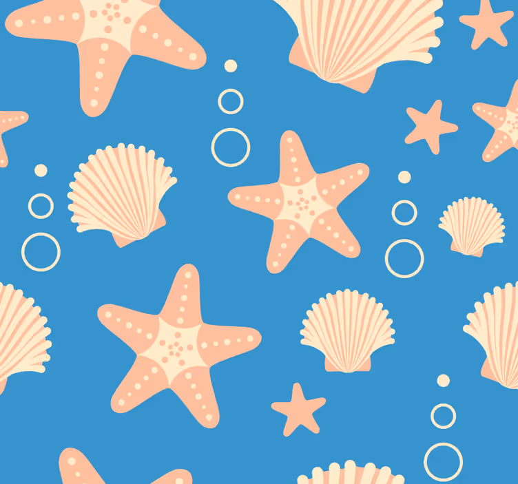 Fiskstjärna och snäckor havet liv tapet - Tenstickers