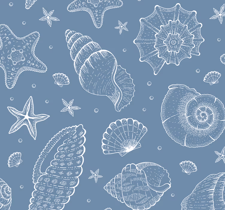Marint liv och snäckskal havet liv tapet - Tenstickers