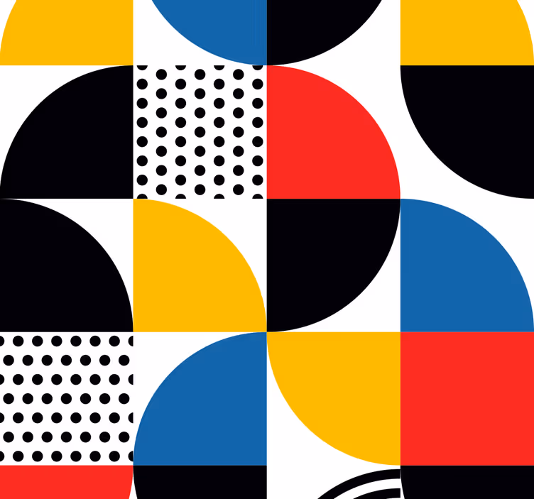 Abstrakta geometriska former fyrkantig tapet - Tenstickers