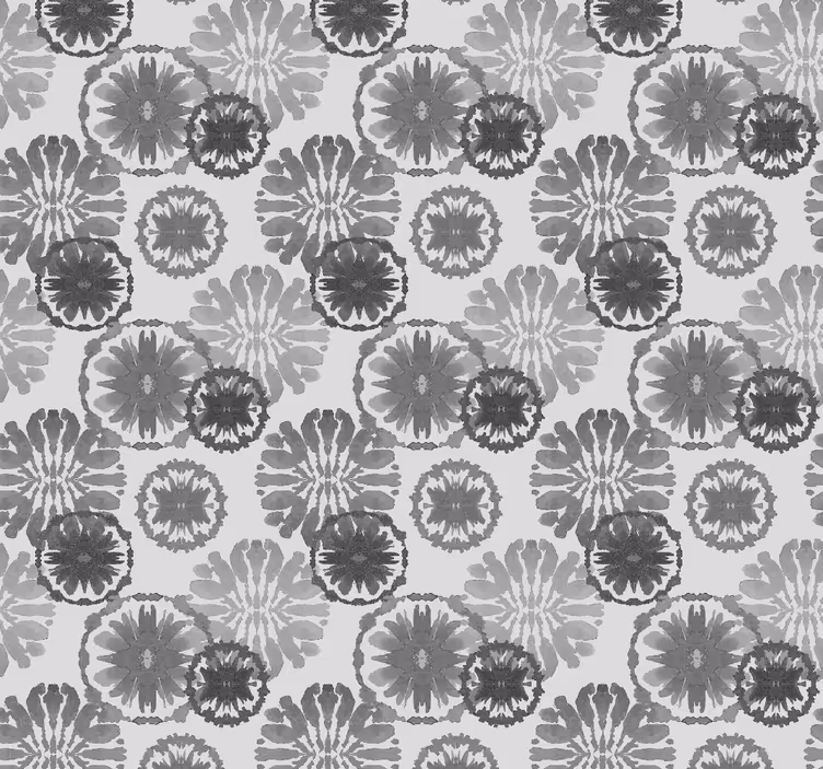 Blommiga silhuetter Tapet blommor - Tenstickers