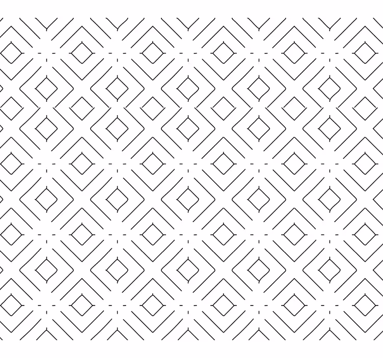 Geometrisk svart / vit fyrkantig tapet - Tenstickers
