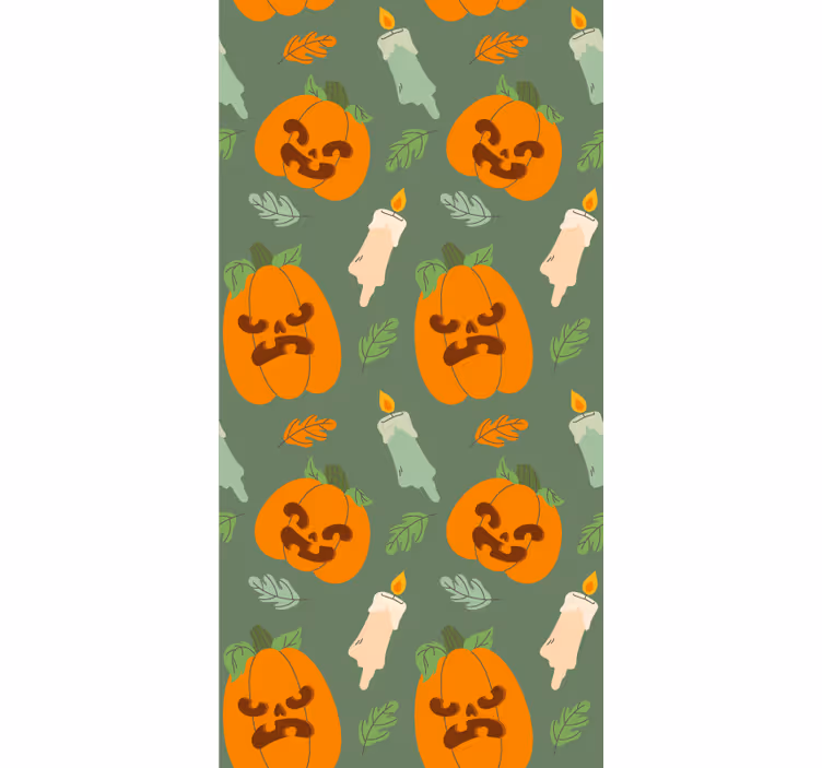 Spöklik pumpa design Tapet halloween - Tenstickers
