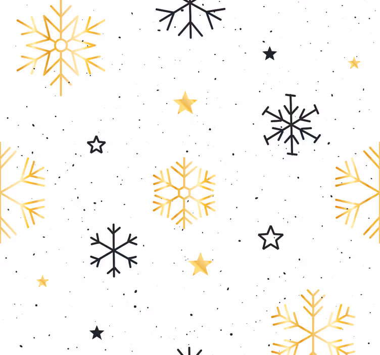 Stjärnklara snöflingor mönster Tapet jul - Tenstickers