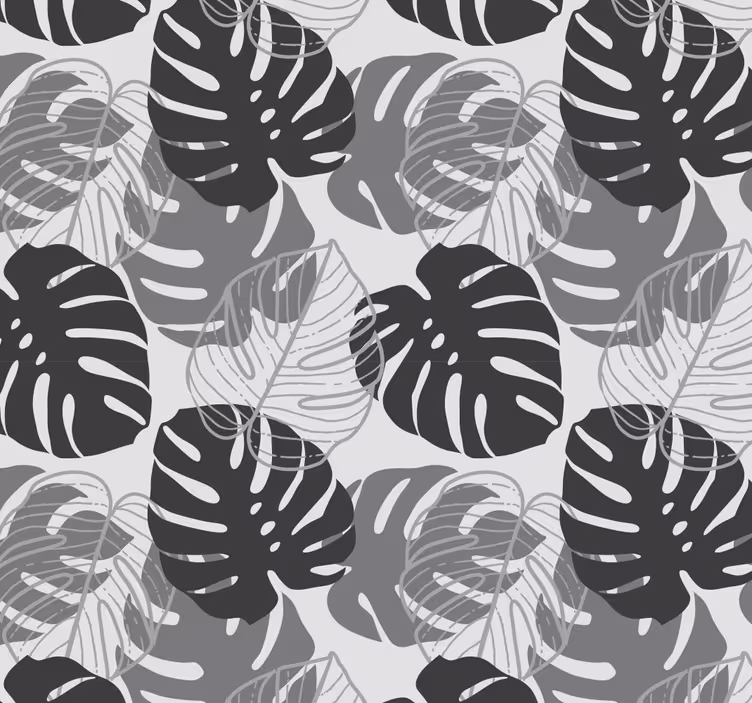 Gråton monstera blad tapet - Tenstickers