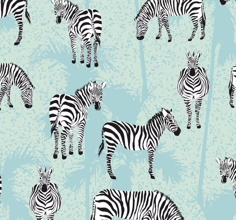 Zebra safari mönster djur tapet - Tenstickers