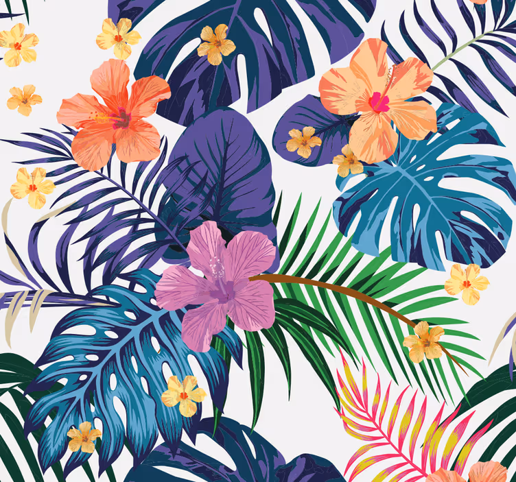 Hawaiianska färgglada blommor tapeter - Tenstickers