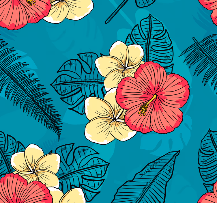 Hawaiianska blommor tapeter - Tenstickers