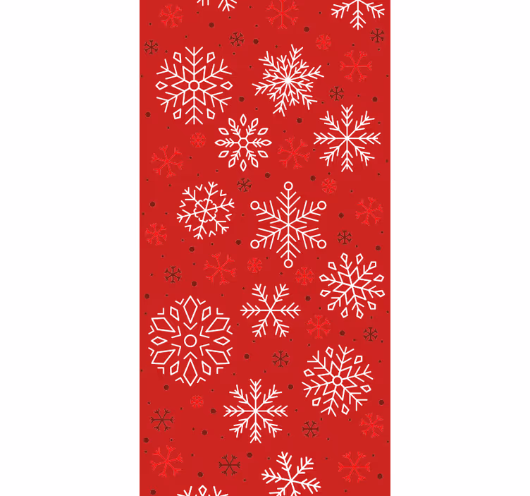 Snöflingor på röd bakgrundsbild - Tenstickers