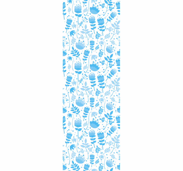 Blommiga siluettmönster Tapet blommor - Tenstickers