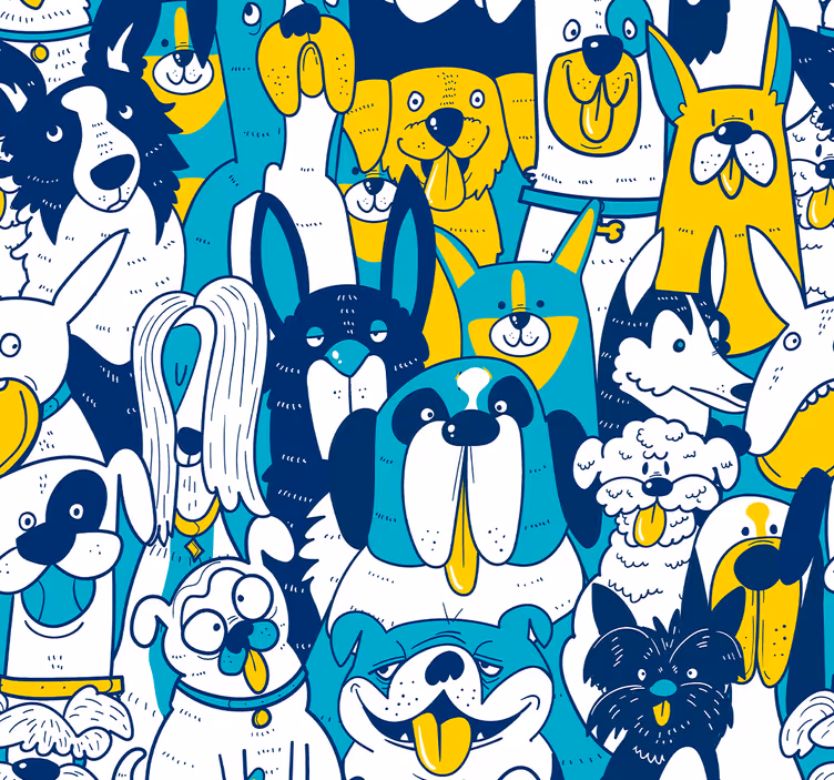 Hund sömlös mönster djur tapet - Tenstickers