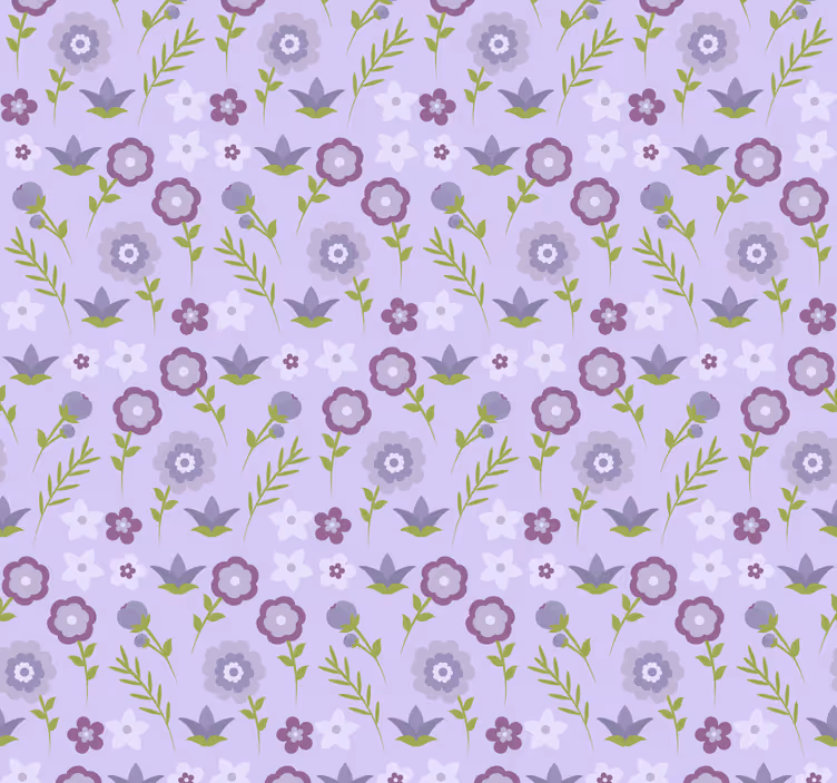 Enkel lila blommor tapeter - Tenstickers