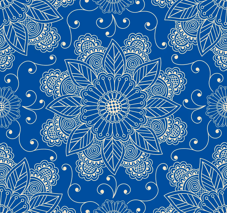 Utsmyckade blommor Tapet blommig - Tenstickers