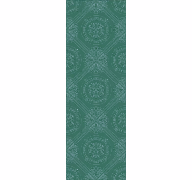 Grön paisley ornament kakel tapet - Tenstickers