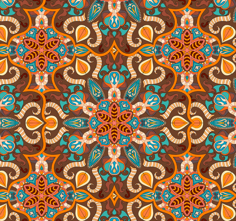 Vintage mandala element kakel tapet - Tenstickers