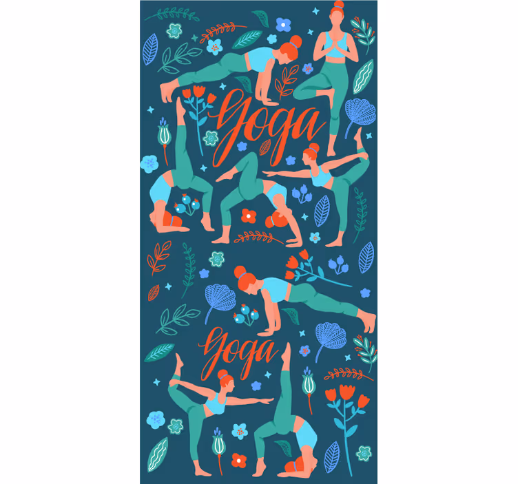 Yogaställningar illustration tapet natur - Tenstickers