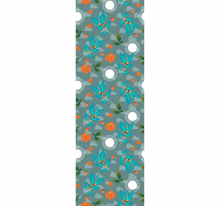 Blommig geometrisk tapet matsal - Tenstickers