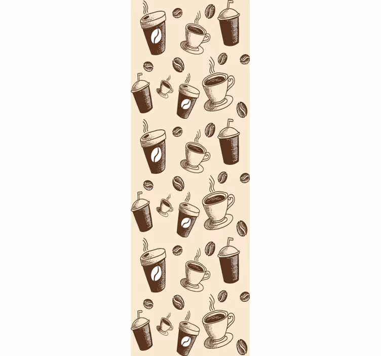 Bra mönster med kaffebönor muggar tapeter - Tenstickers