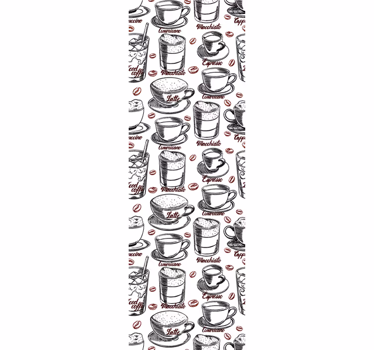 Illustration av cafétema tapet kök - Tenstickers