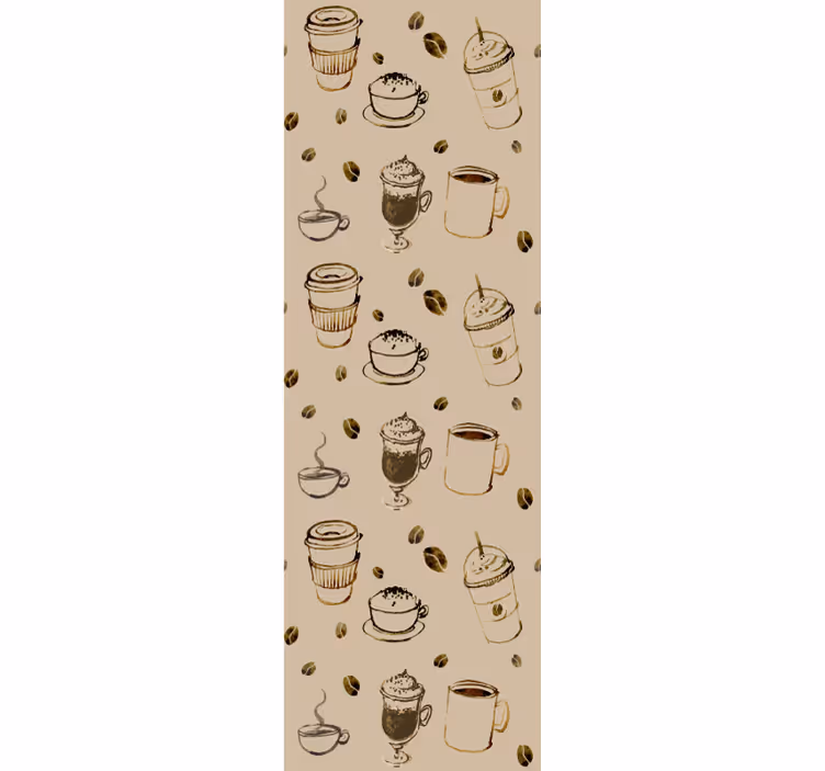 Kaffe vintage mönster kök tapeter - Tenstickers