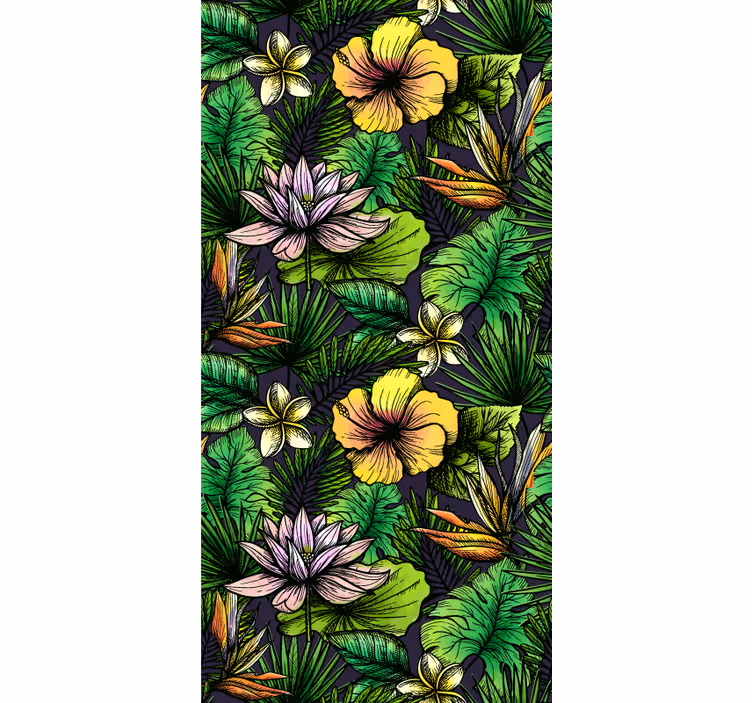 Tropisk blomning tapet natur - Tenstickers