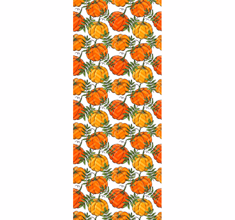 Pumpor tecknad gul och orange tapet - Tenstickers