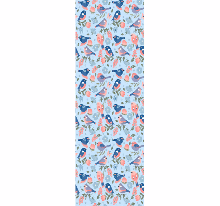 Blommor och fåglar mönster tapet - Tenstickers