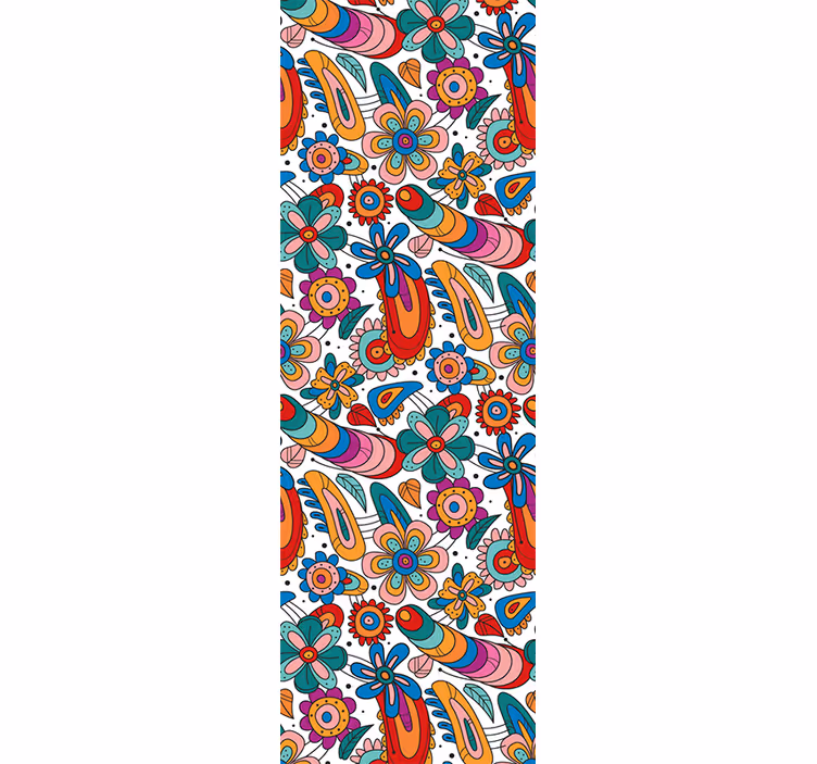 Blommigt mönster Tapet blommor - Tenstickers