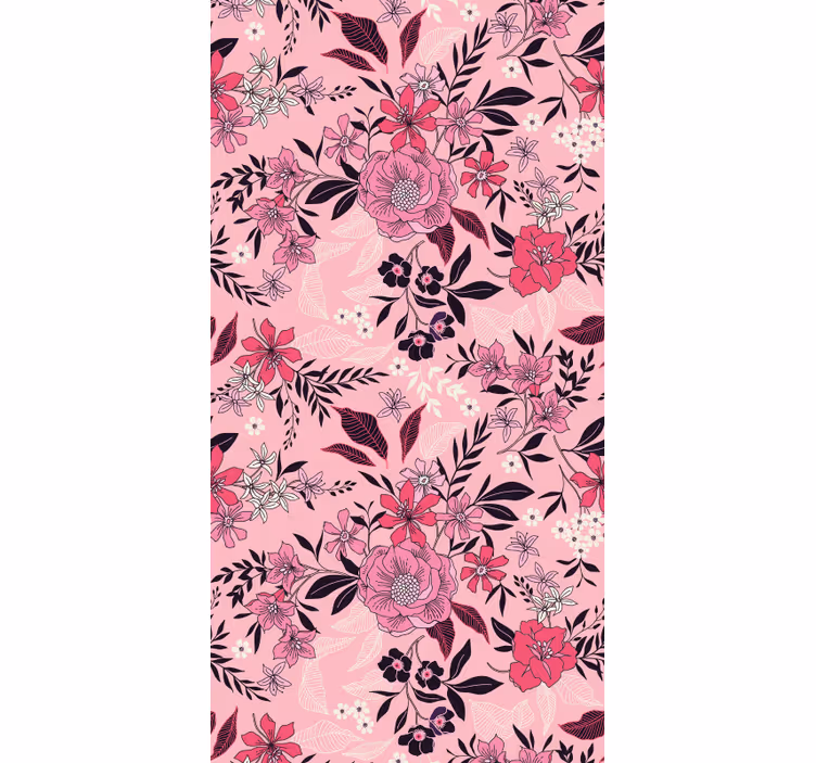 Blommigt blommotiv Tapet blommor - Tenstickers