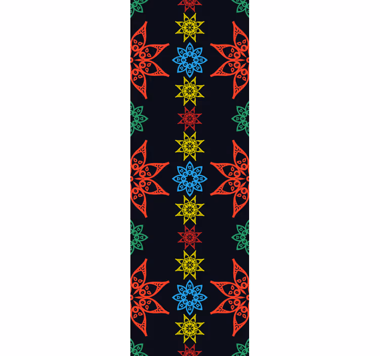 Mandala blommiga färger tapeter - Tenstickers