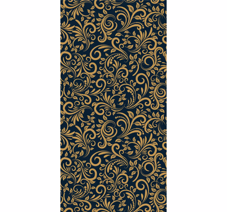 Versace guld svart blommig tapet - Tenstickers