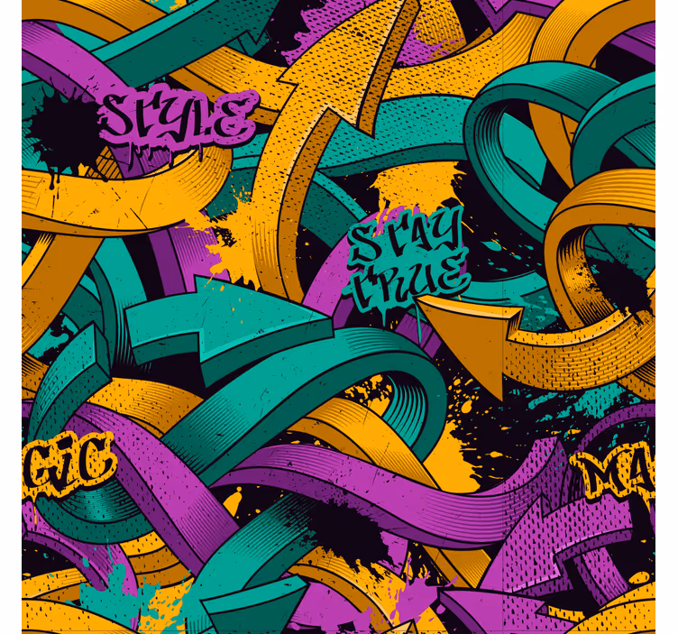 Realistiska graffiti pilar konst tapeter - Tenstickers