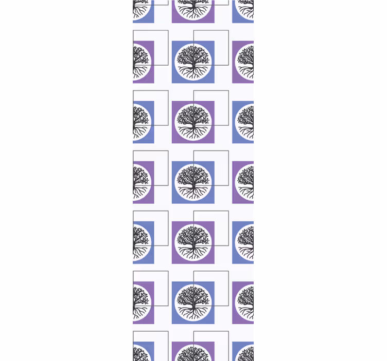 Geometrisk träddesign tapet sovrum - Tenstickers