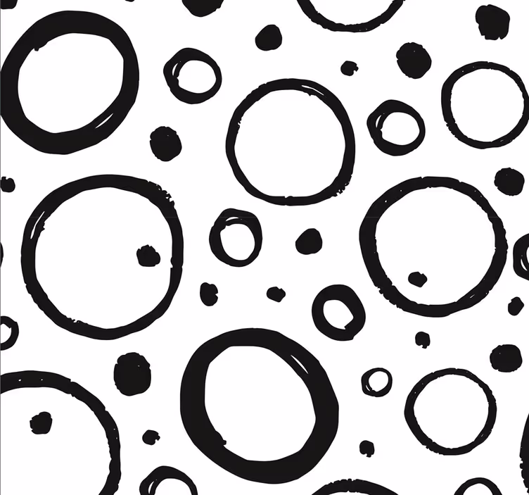 Svart abstrakt bubblor fläckig tapet - Tenstickers