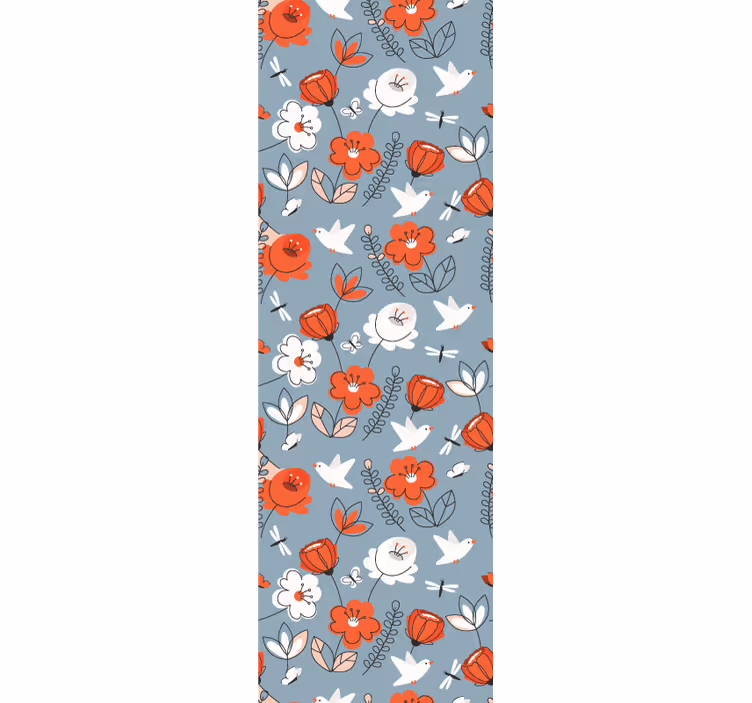 Blommönster detalj Tapet blommor - Tenstickers