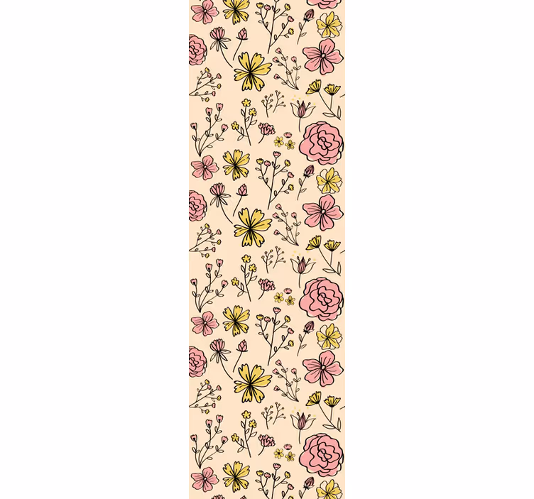 Vintage blommor rita tapeter - Tenstickers