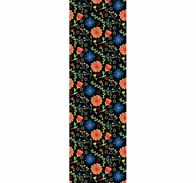 Blommönstrad accent Tapet blommor - Tenstickers